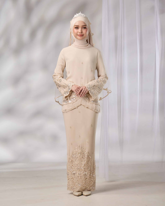 MINOR DEFECT EMELDA BRIDE KURUNG (CHAMPAGNE)
