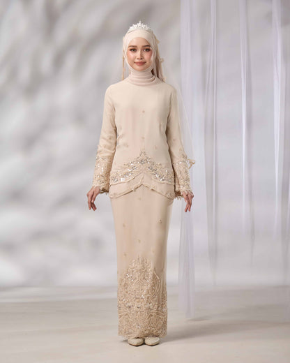 MINOR DEFECT EMELDA BRIDE KURUNG (CHAMPAGNE)