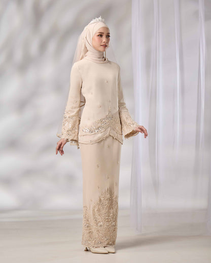 MINOR DEFECT EMELDA BRIDE KURUNG (CHAMPAGNE)
