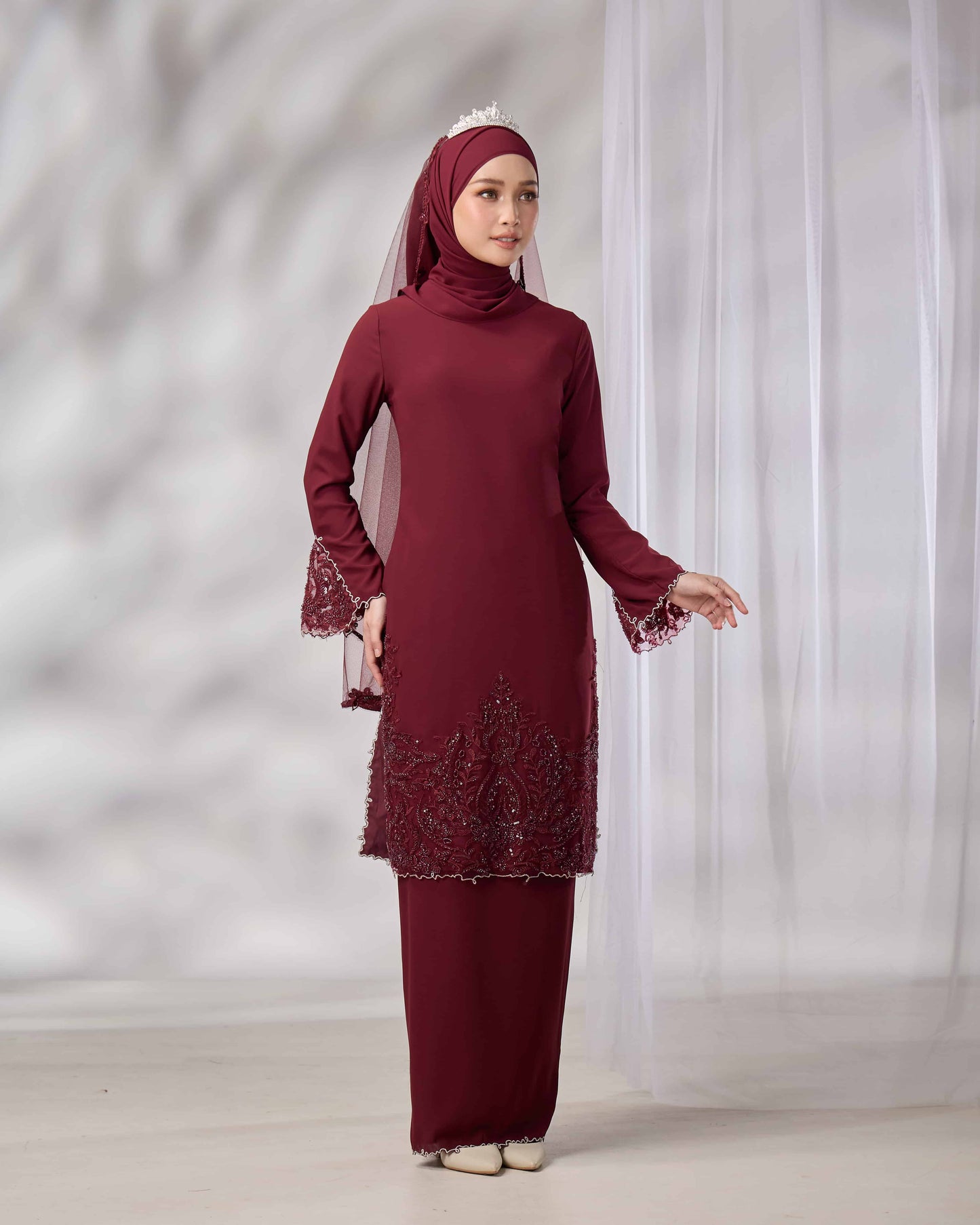 NOURIE BRIDE KURUNG (BURGUNDY)