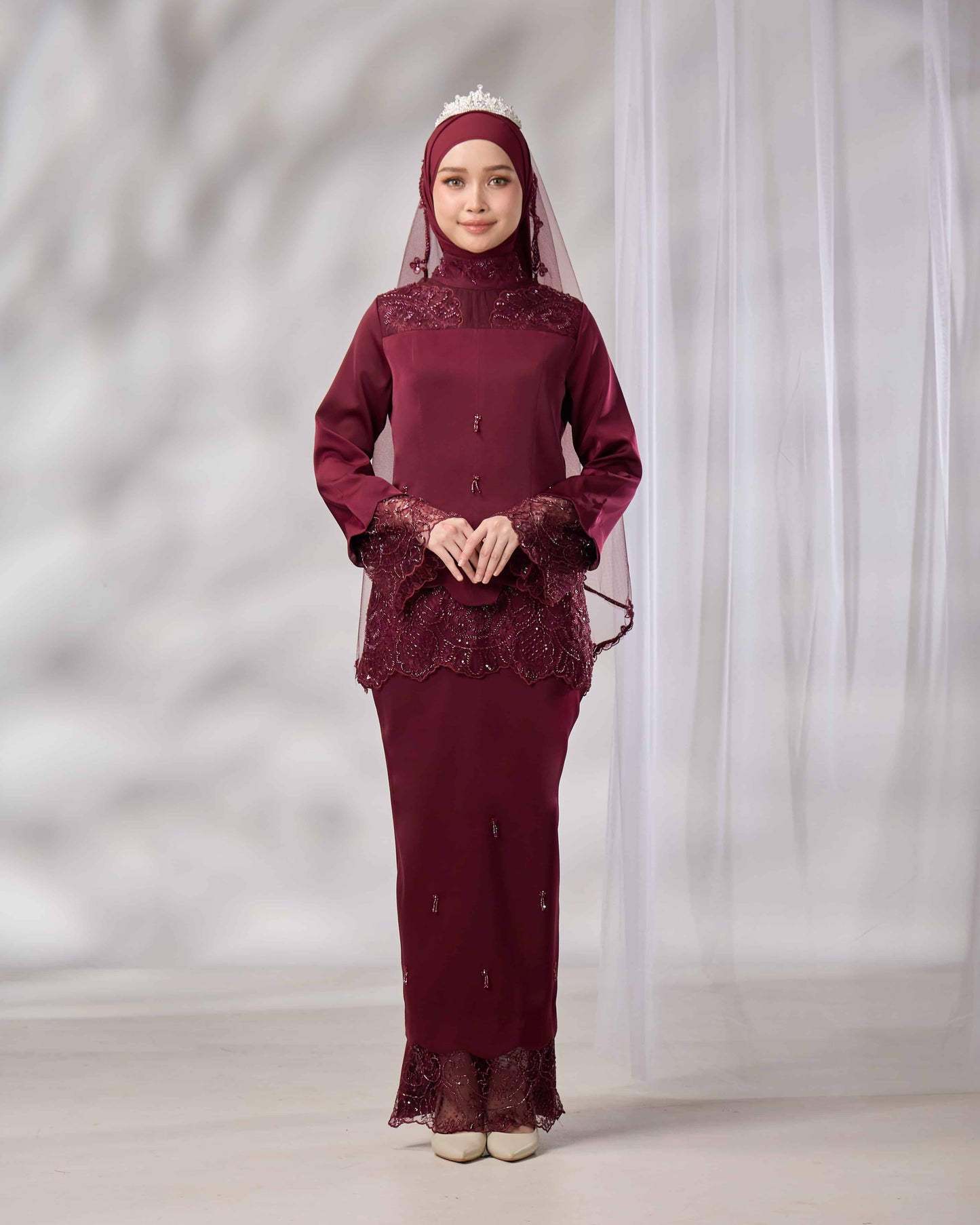 REYNA BRIDE KURUNG (BURGUNDY)