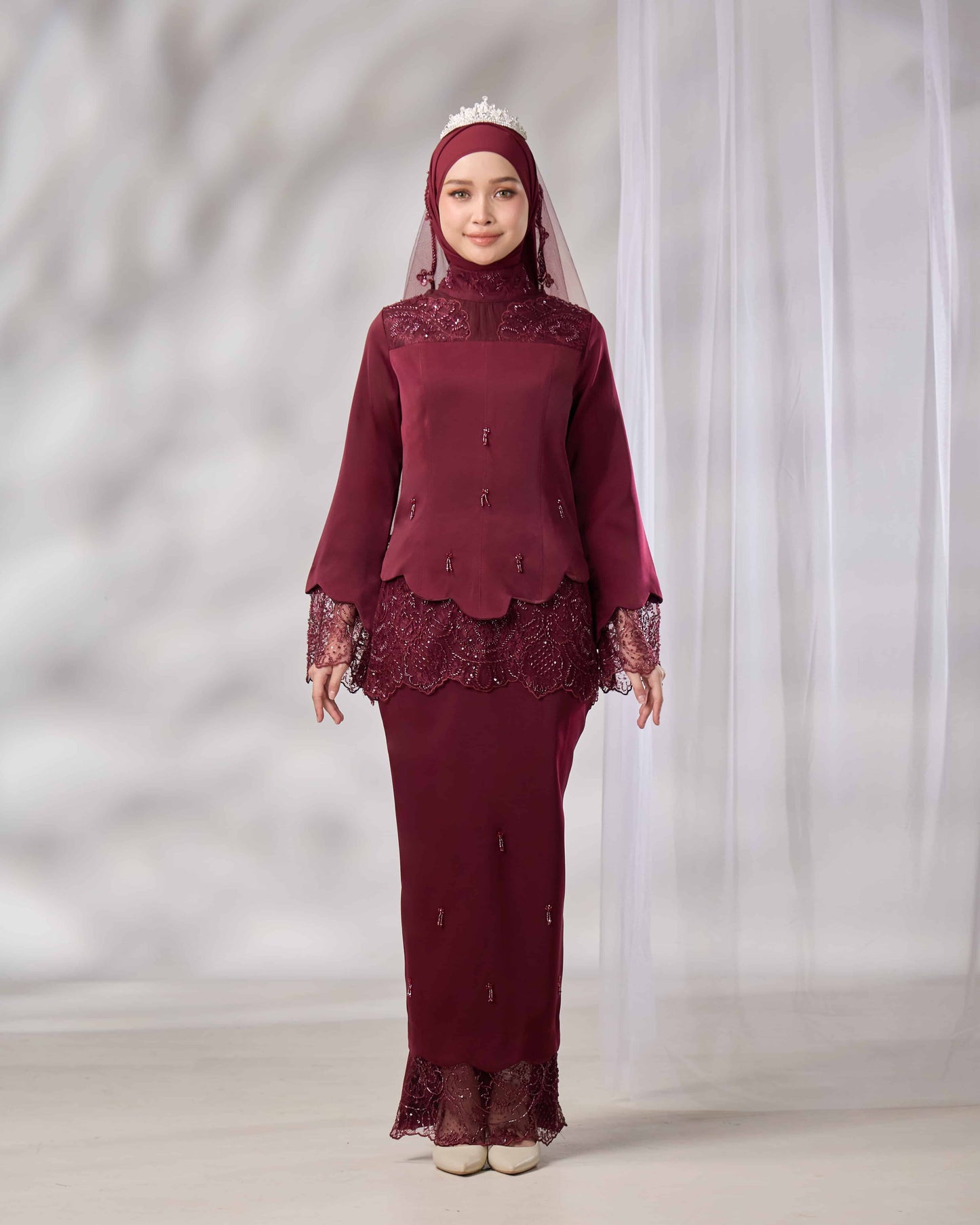 REYNA BRIDE KURUNG (BURGUNDY)