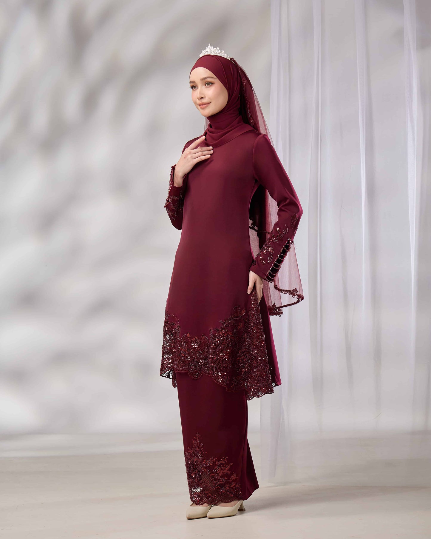 SURI BRIDE KURUNG (BURGUNDY)