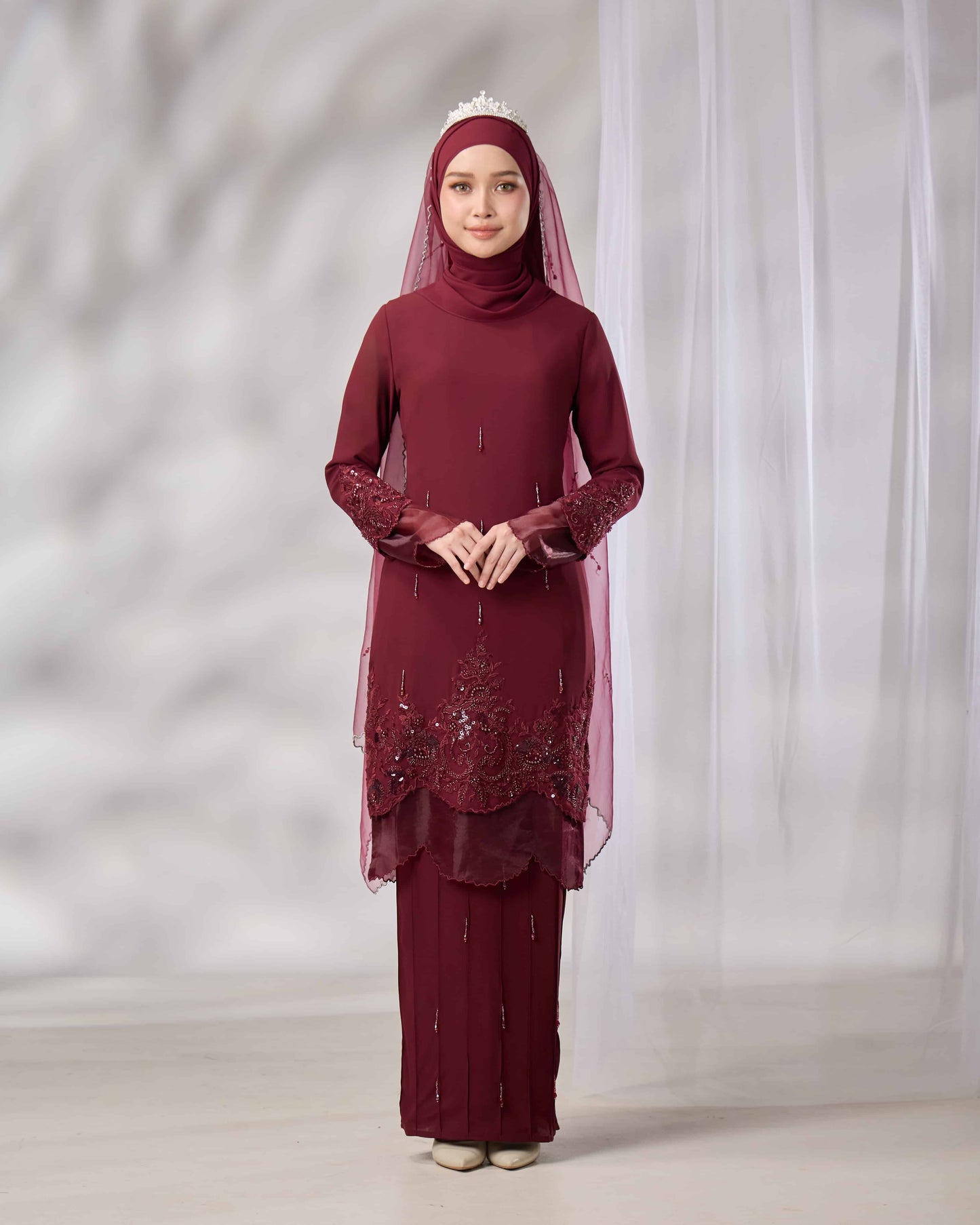 DARIYA BRIDE KURUNG (BURGUNDY)