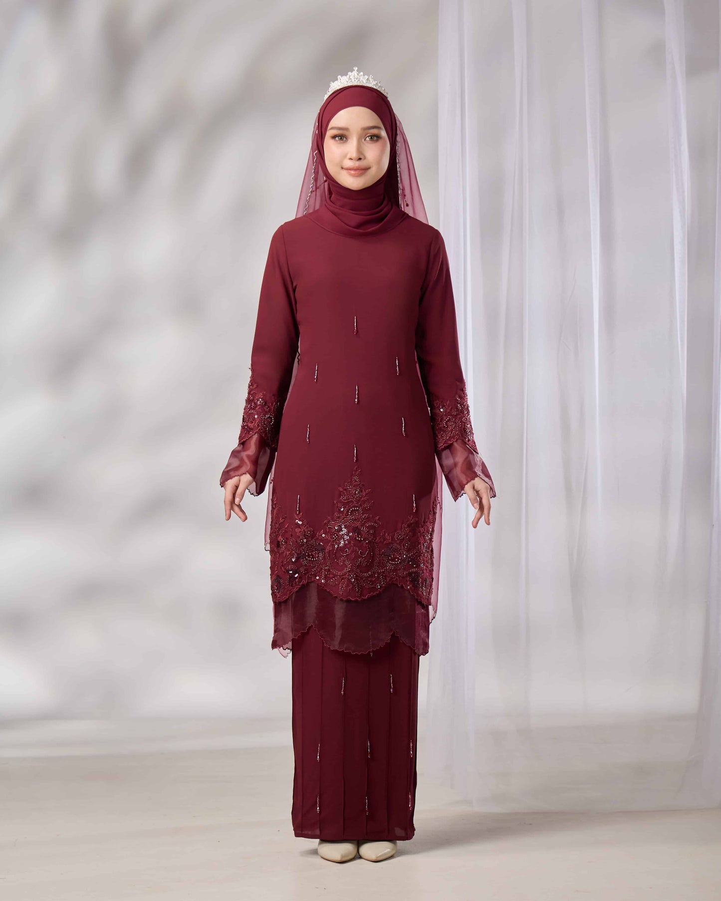 DARIYA BRIDE KURUNG (BURGUNDY)
