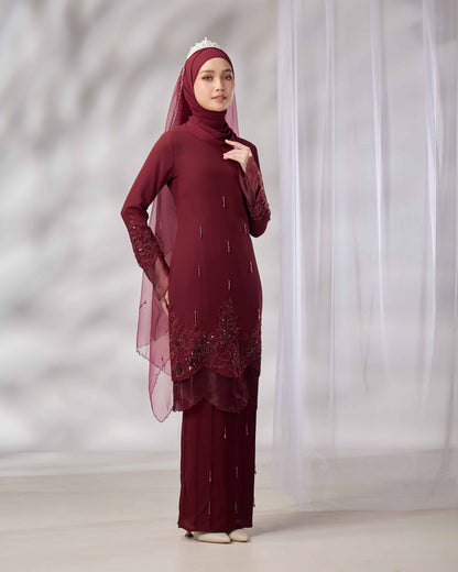 MINOR DEFECT DARIYA BRIDE KURUNG (BURGUNDY)