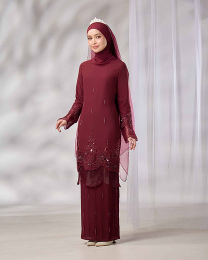 MINOR DEFECT DARIYA BRIDE KURUNG (BURGUNDY)