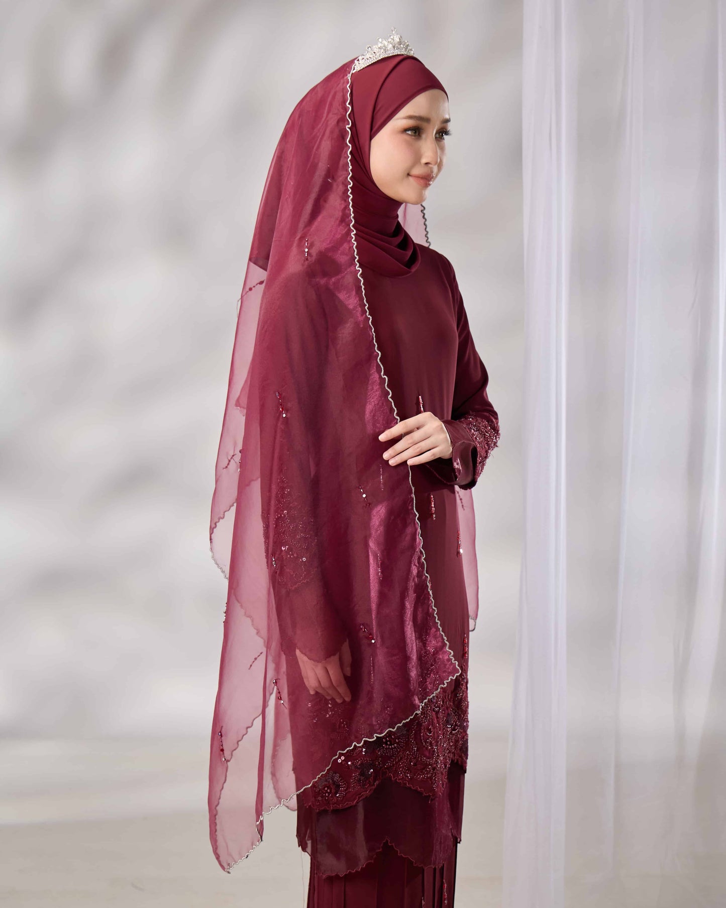 MINOR DEFECT DARIYA BRIDE KURUNG (BURGUNDY)