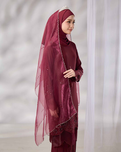MINOR DEFECT DARIYA BRIDE KURUNG (BURGUNDY)