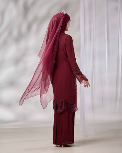 MINOR DEFECT DARIYA BRIDE KURUNG (BURGUNDY)