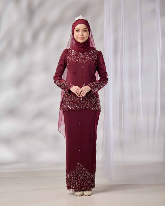 ATHLEA BRIDE KURUNG (BURGUNDY)