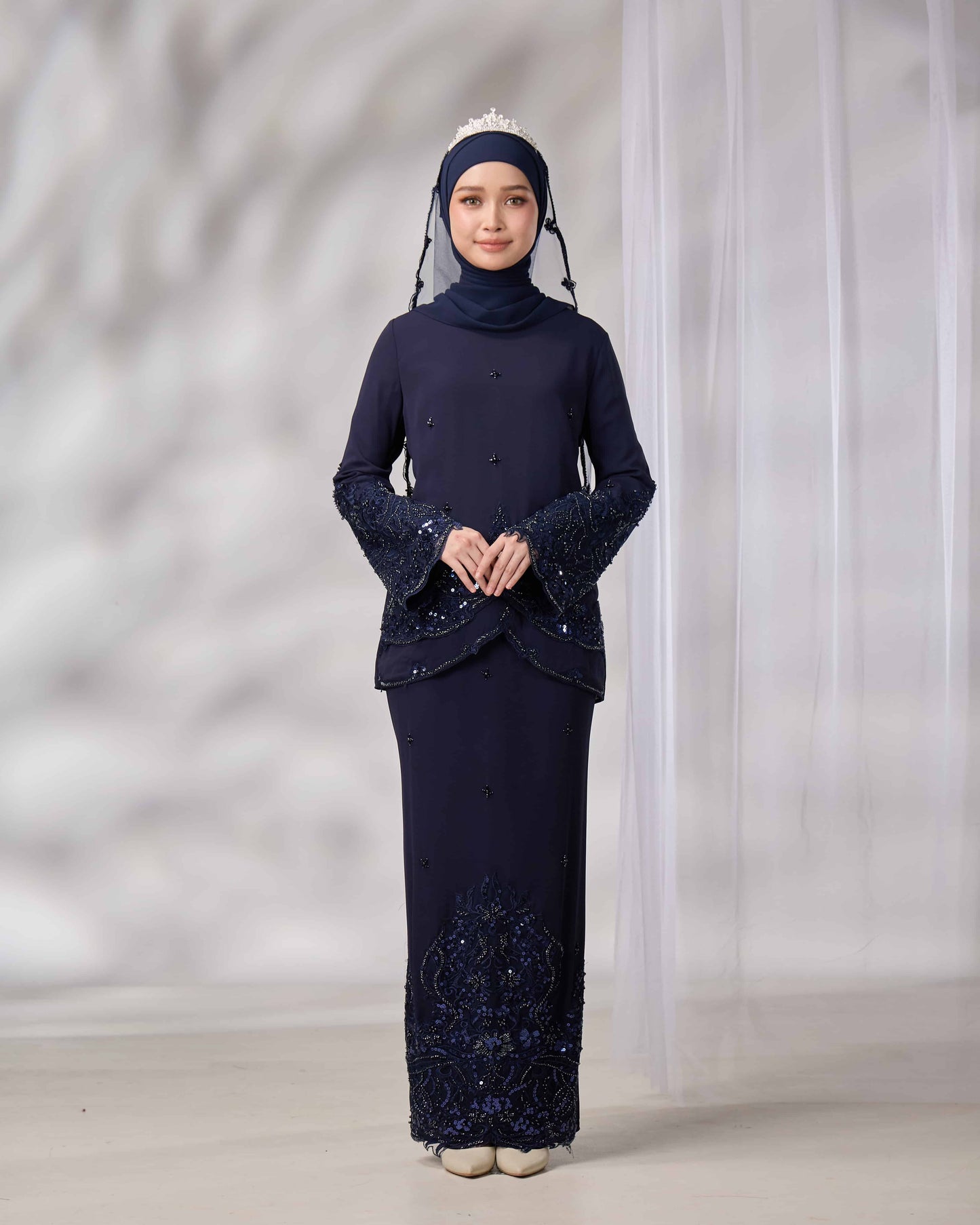 EMELDA BRIDE KURUNG (NAVY BLUE)
