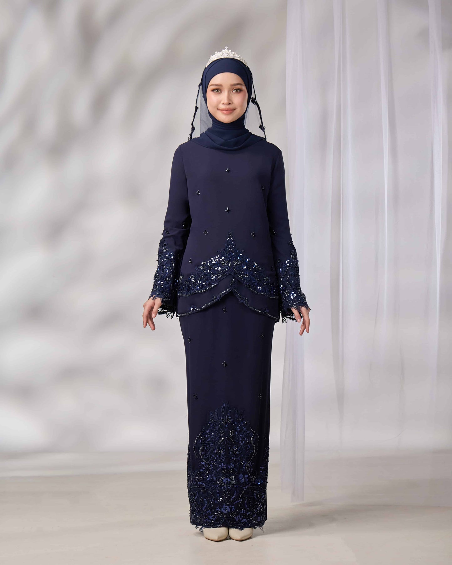 EMELDA BRIDE KURUNG (NAVY BLUE)