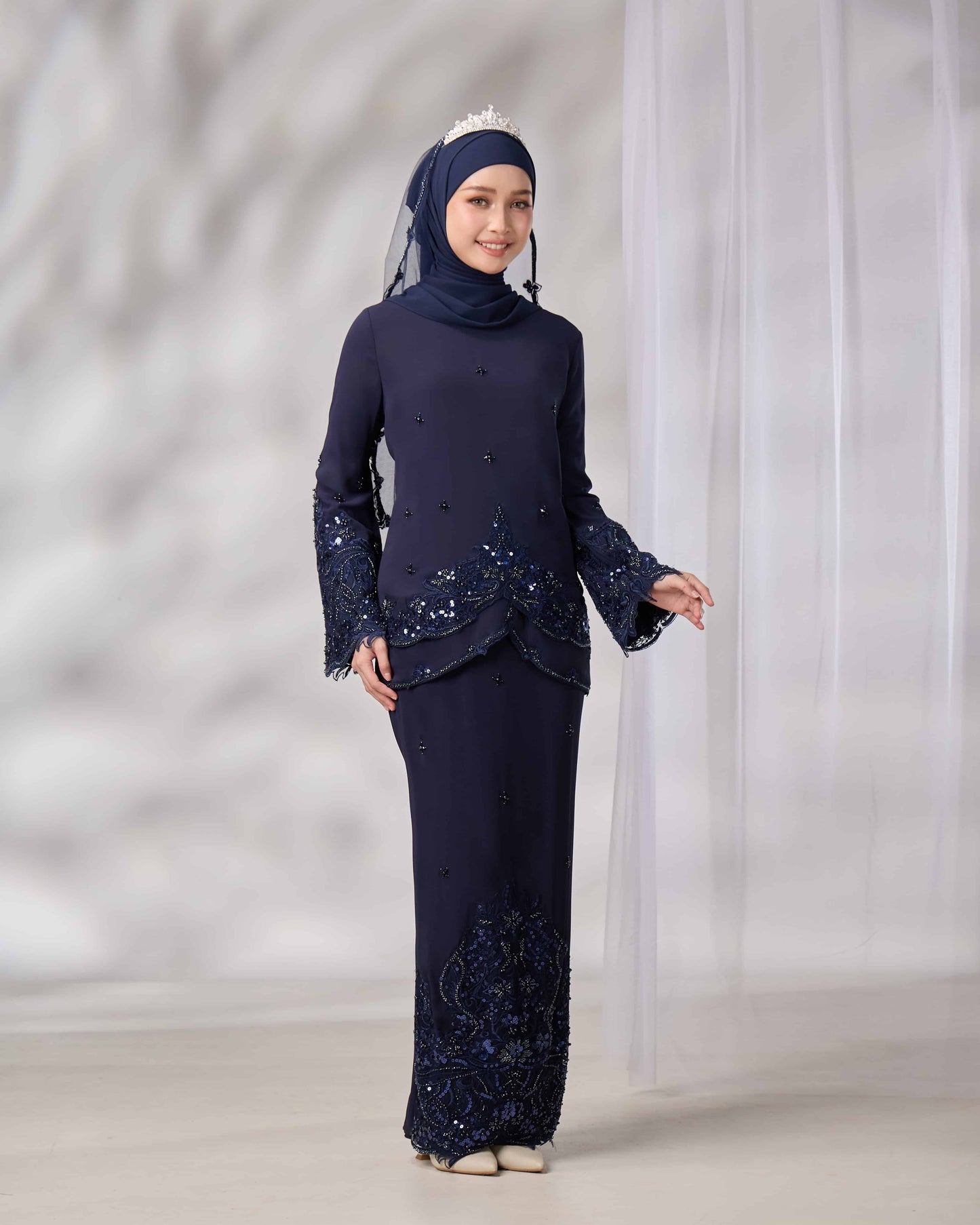 EMELDA BRIDE KURUNG (NAVY BLUE)