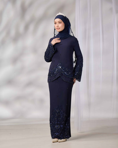 EMELDA BRIDE KURUNG (NAVY BLUE)