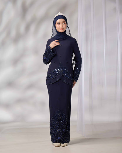EMELDA BRIDE KURUNG (NAVY BLUE)