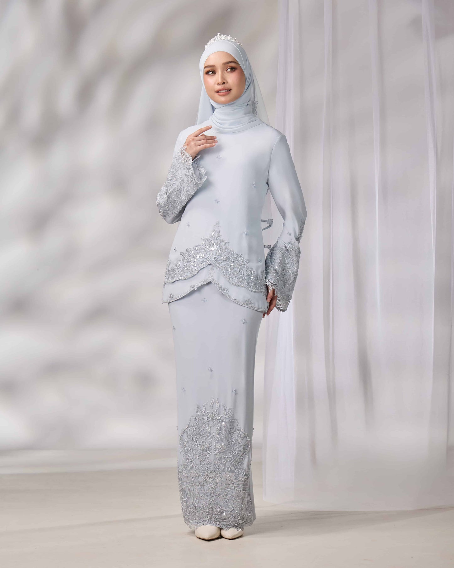 EMELDA BRIDE KURUNG (POWDER BLUE)
