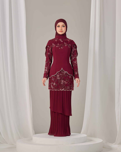 ALARA KURUNG (BURGUNDY)