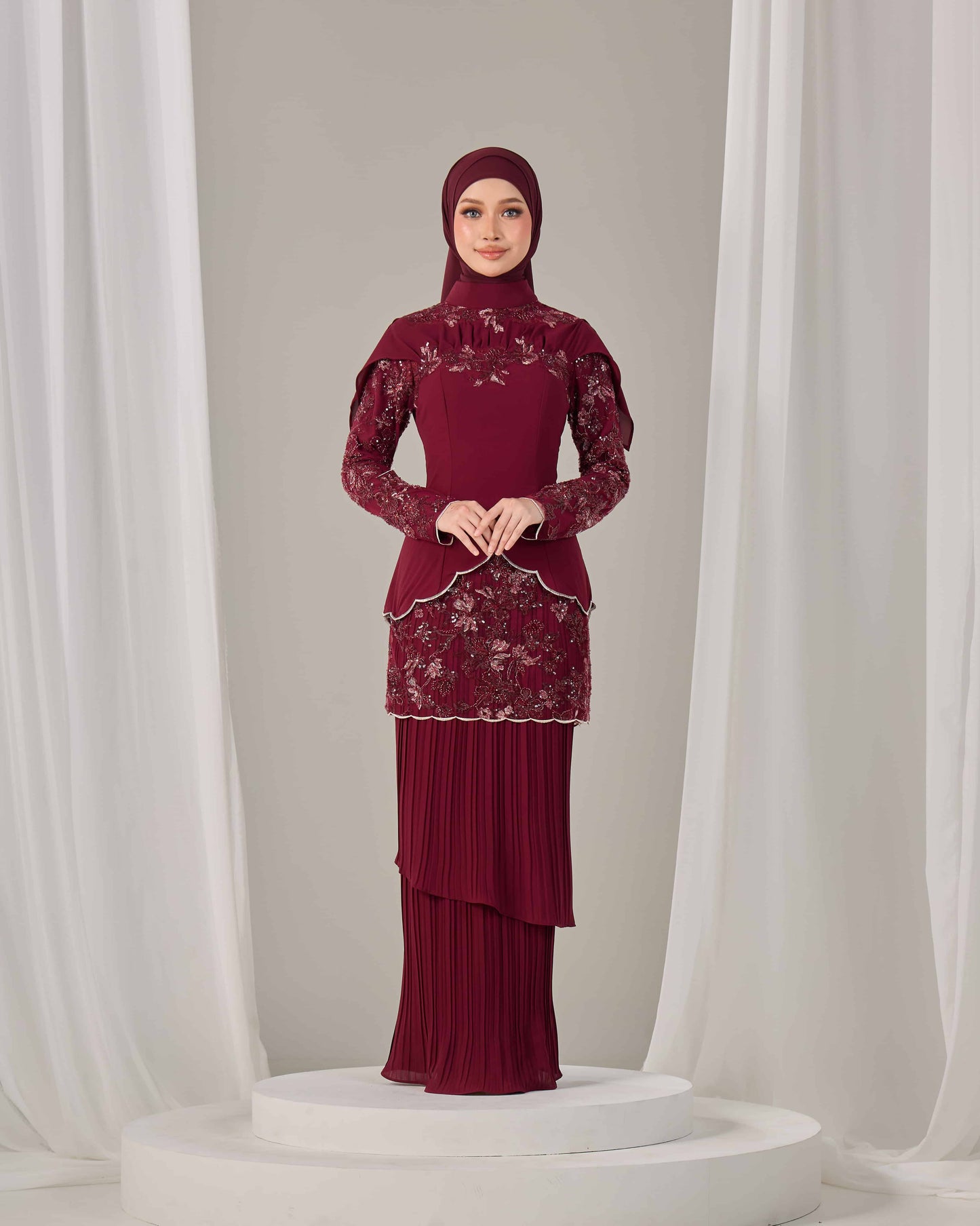 ALARA KURUNG (BURGUNDY)