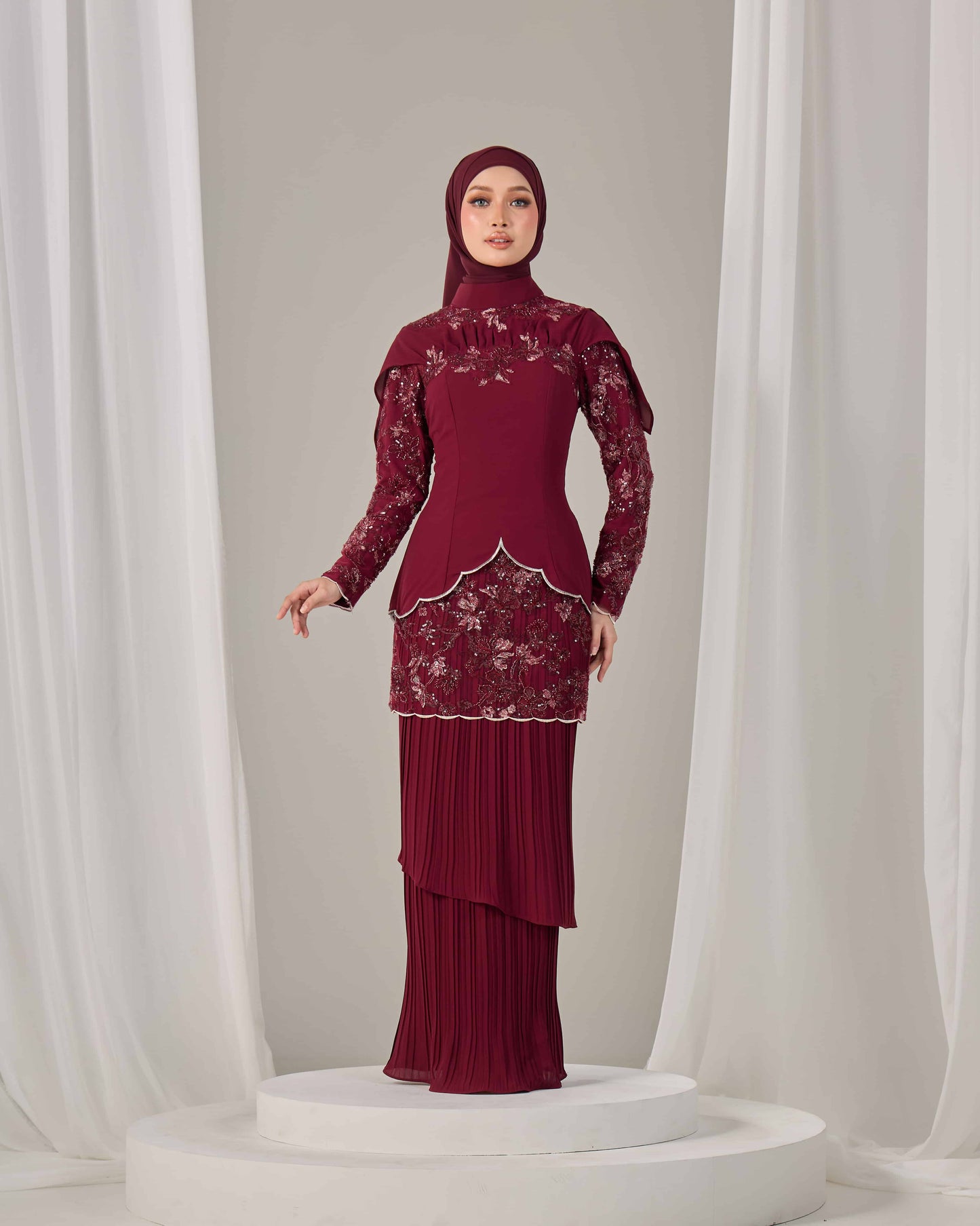 ALARA KURUNG (BURGUNDY)