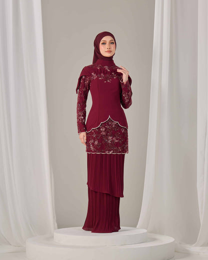 ALARA KURUNG (BURGUNDY)