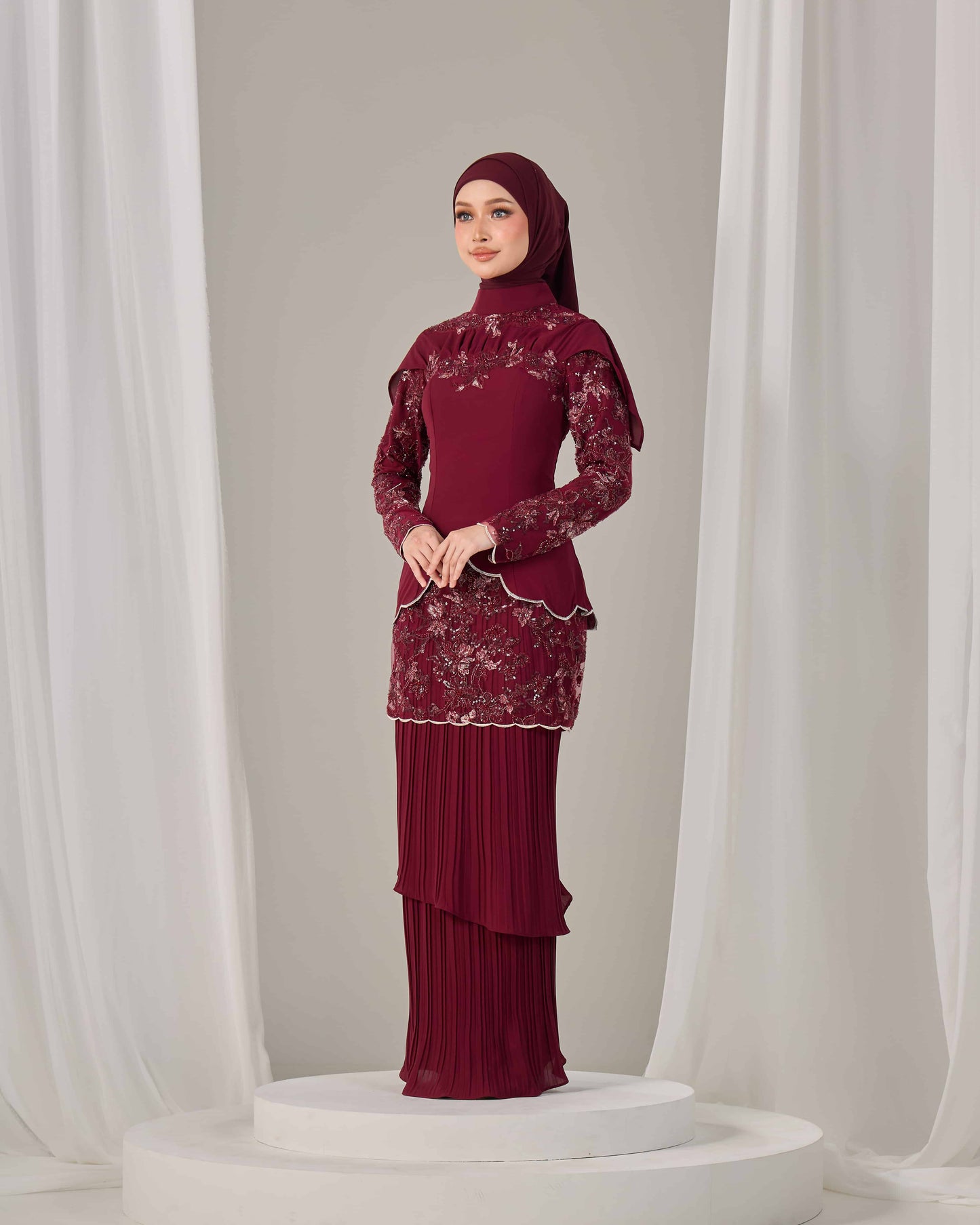ALARA KURUNG (BURGUNDY)