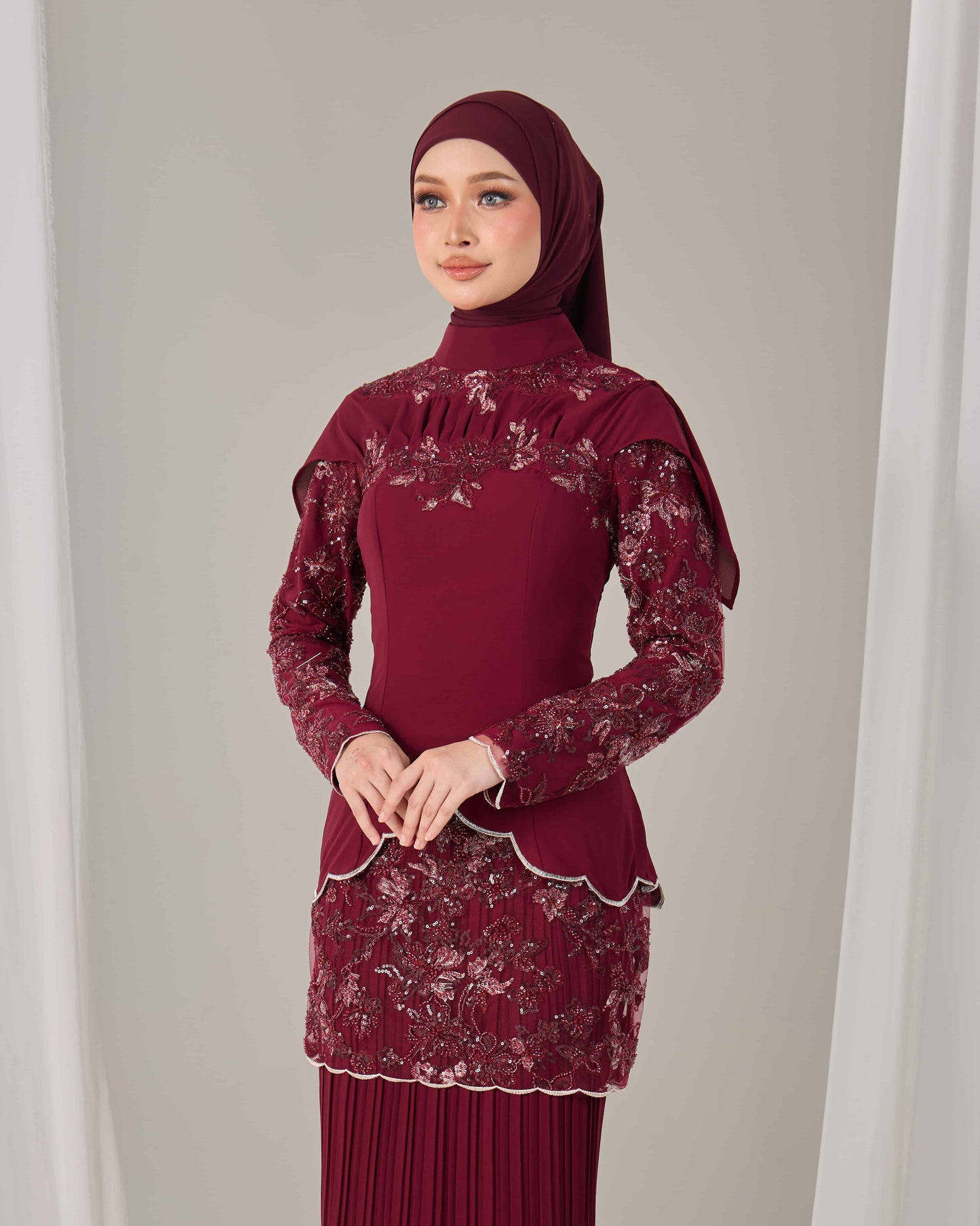 ALARA KURUNG (BURGUNDY)