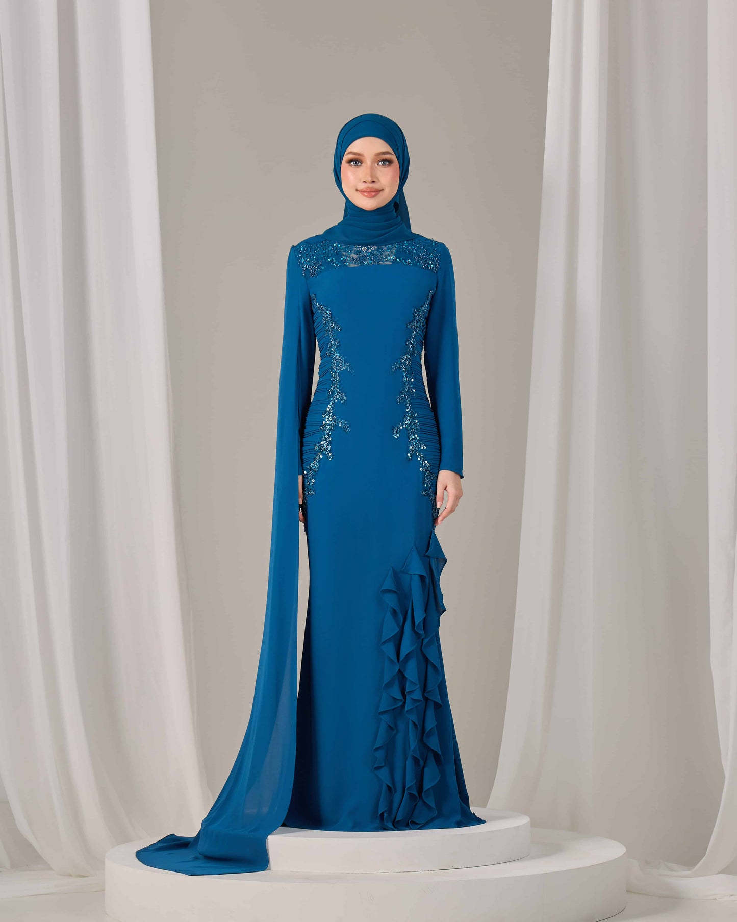 CLAIRE DRESS (TEAL BLUE)