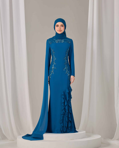 CLAIRE DRESS (TEAL BLUE)