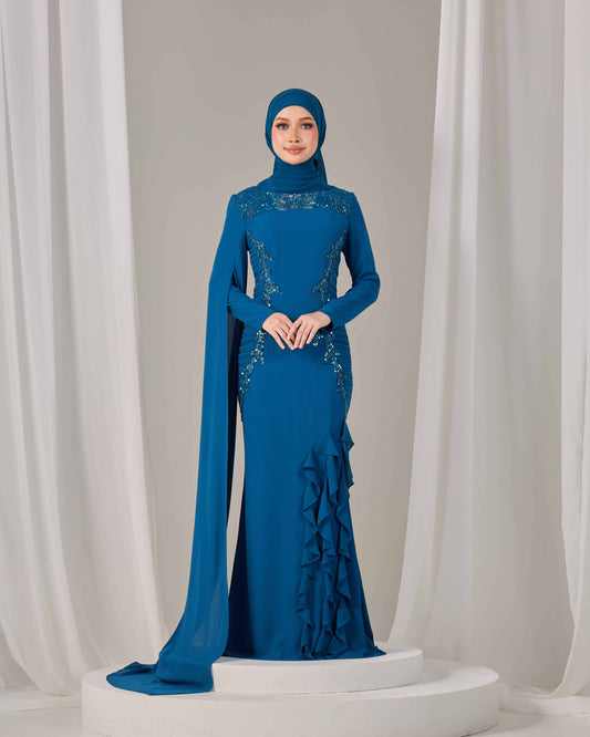 CLAIRE DRESS (TEAL BLUE)