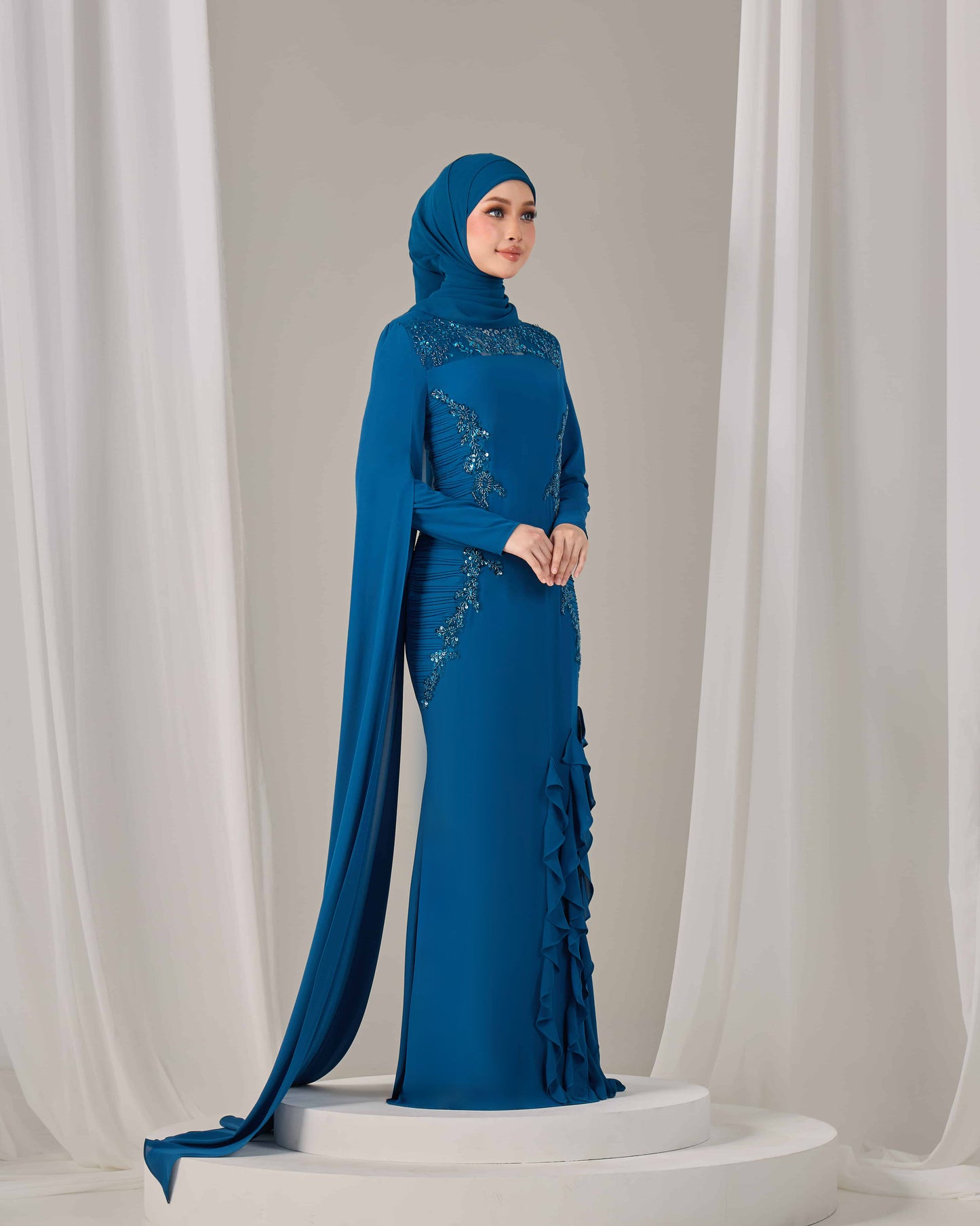 CLAIRE DRESS (TEAL BLUE)