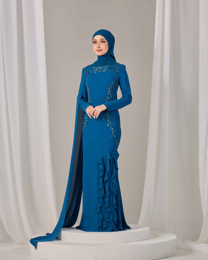 CLAIRE DRESS (TEAL BLUE)