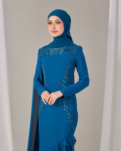 CLAIRE DRESS (TEAL BLUE)