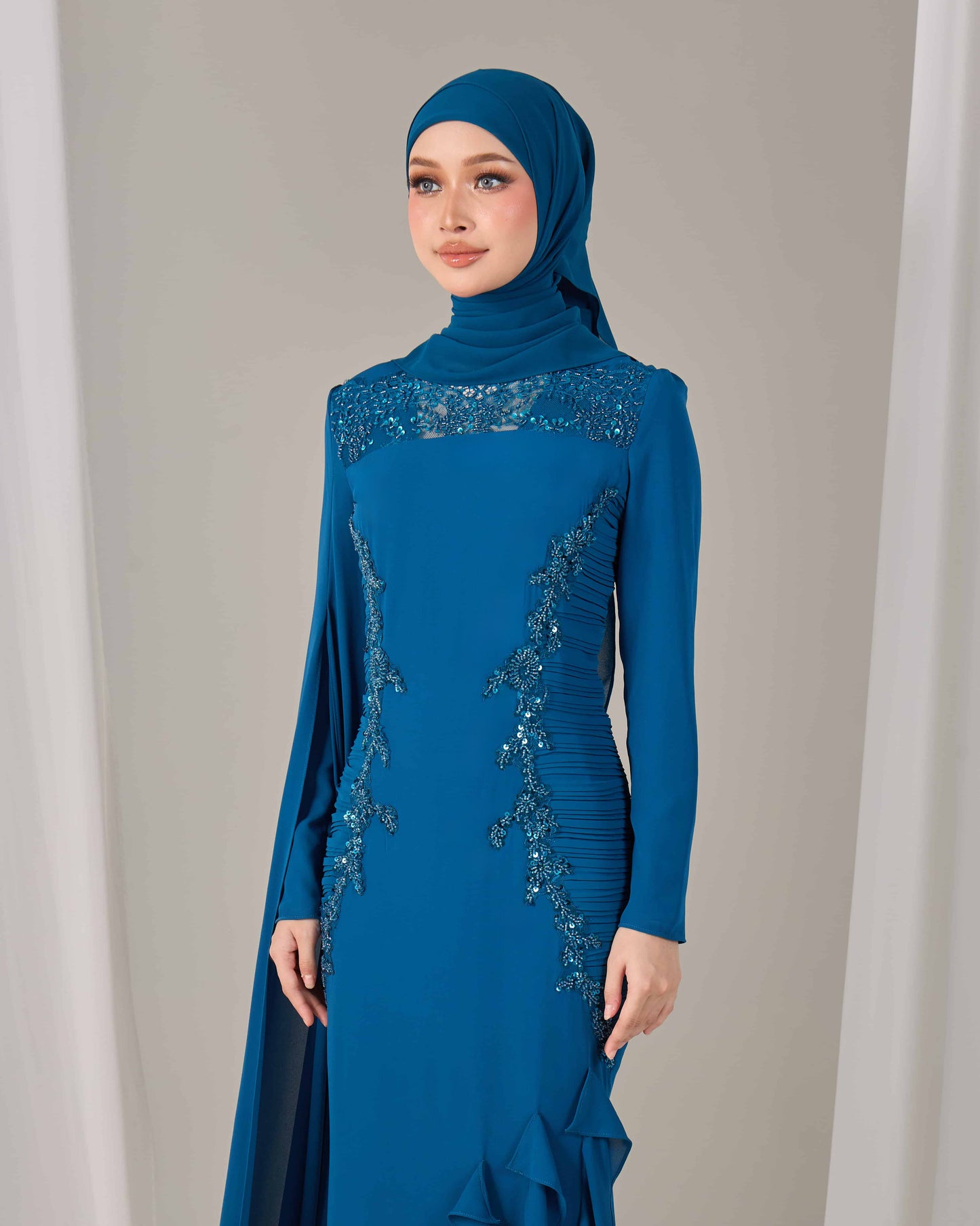 CLAIRE DRESS (TEAL BLUE)