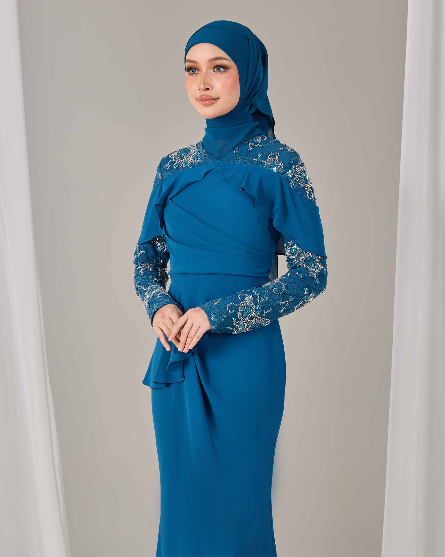 MIREA DRESS (TEAL BLUE)