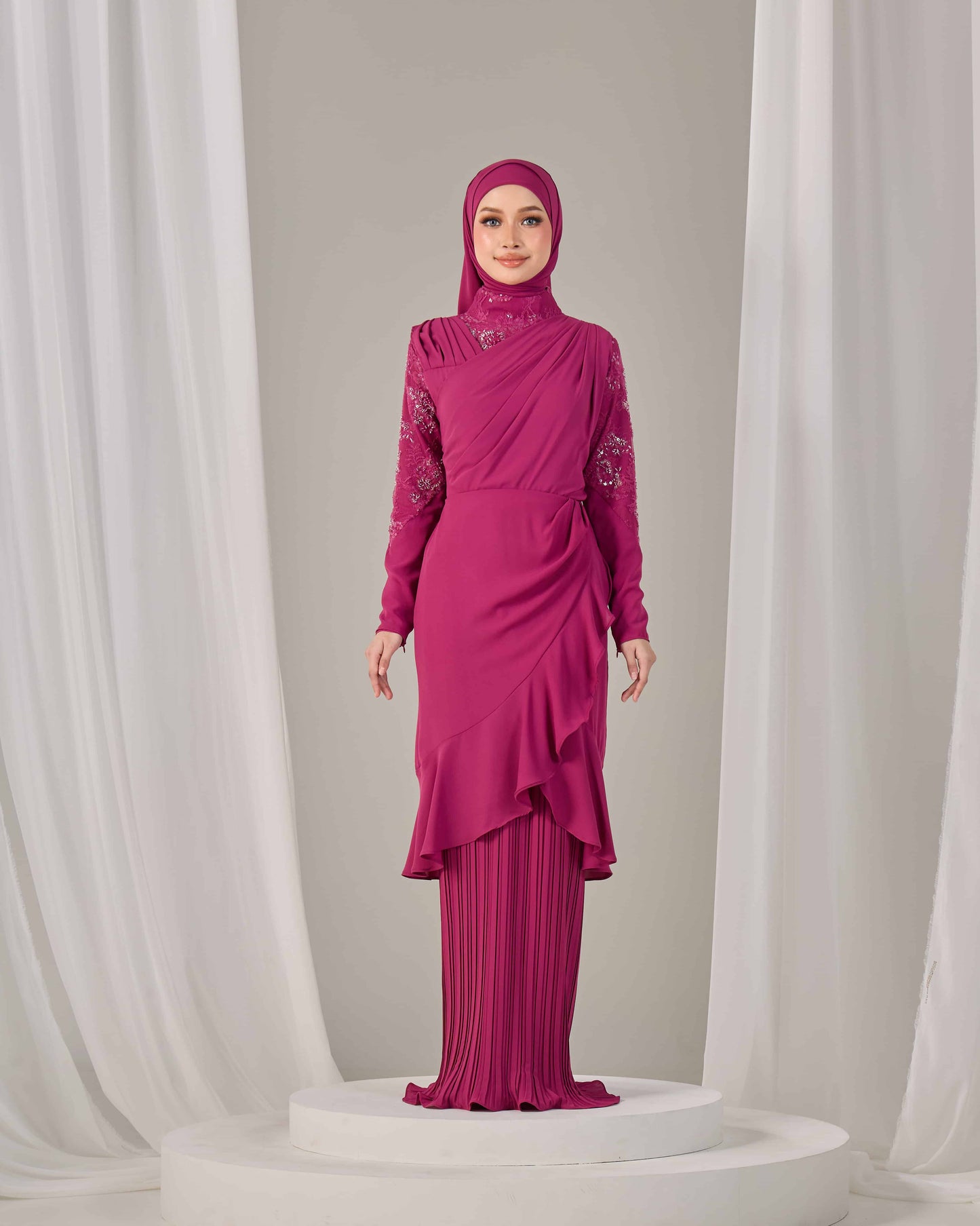 RAELYN DRESS (DARK FUCHIA)