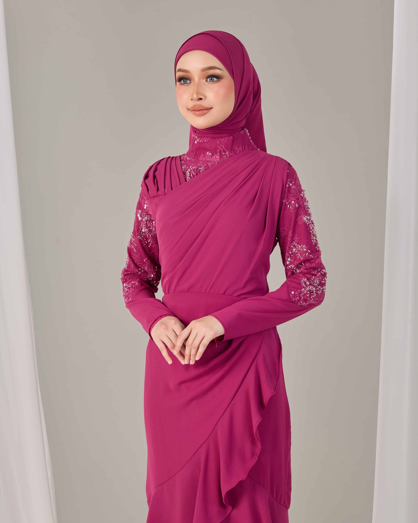RAELYN DRESS (DARK FUCHIA)