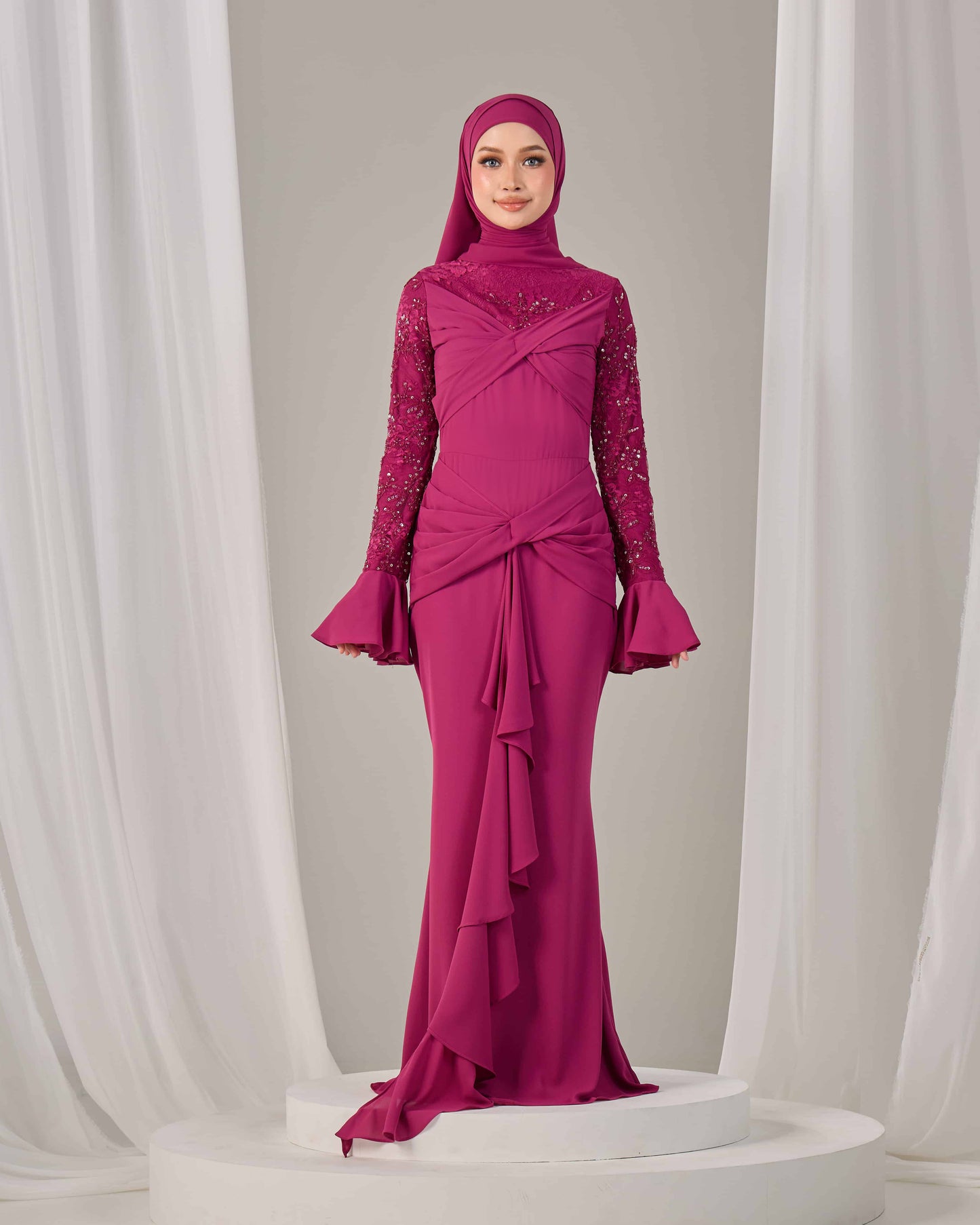 SEPHIA DRESS (DARK FUCHIA) PO