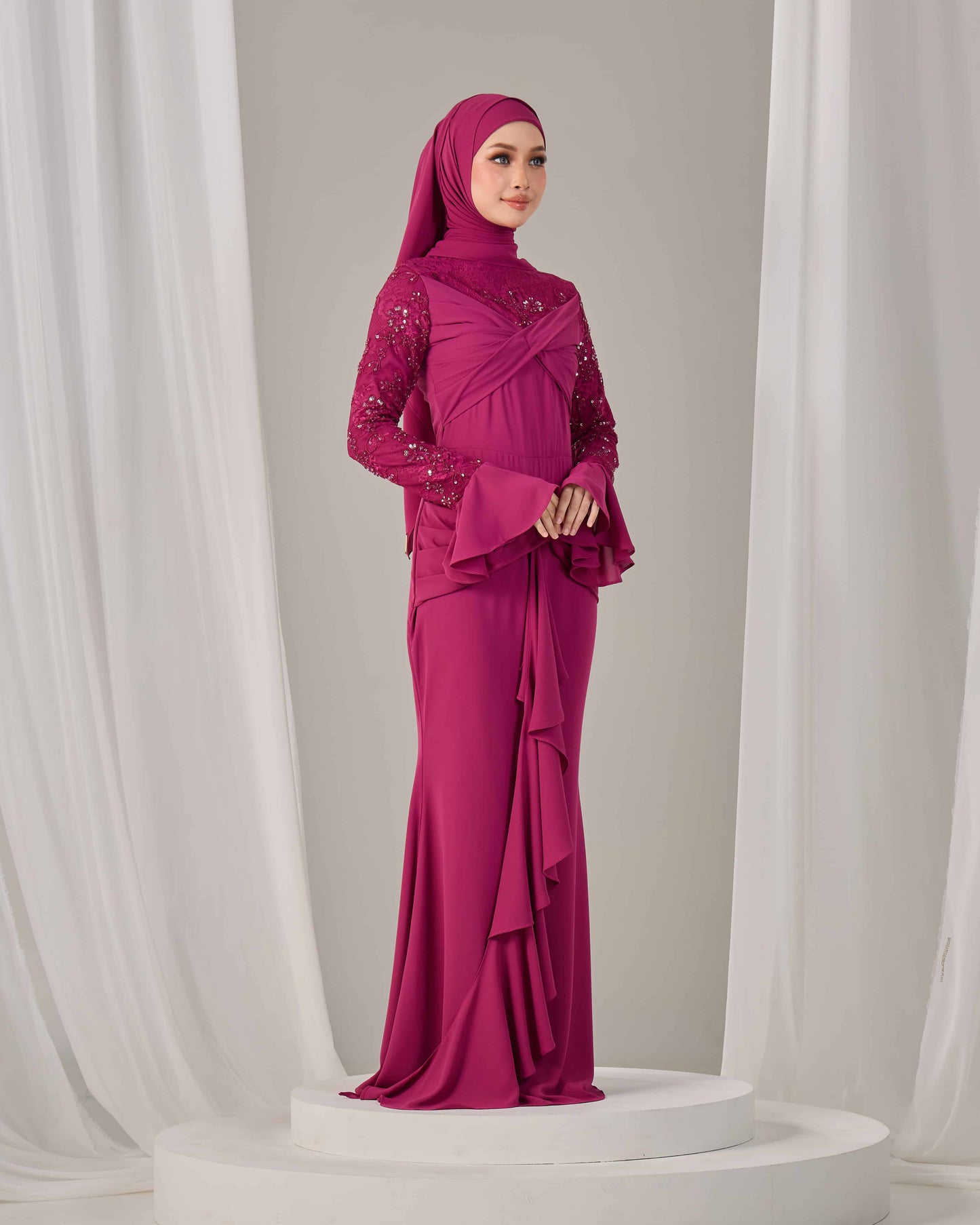 SEPHIA DRESS (DARK FUCHSIA)
