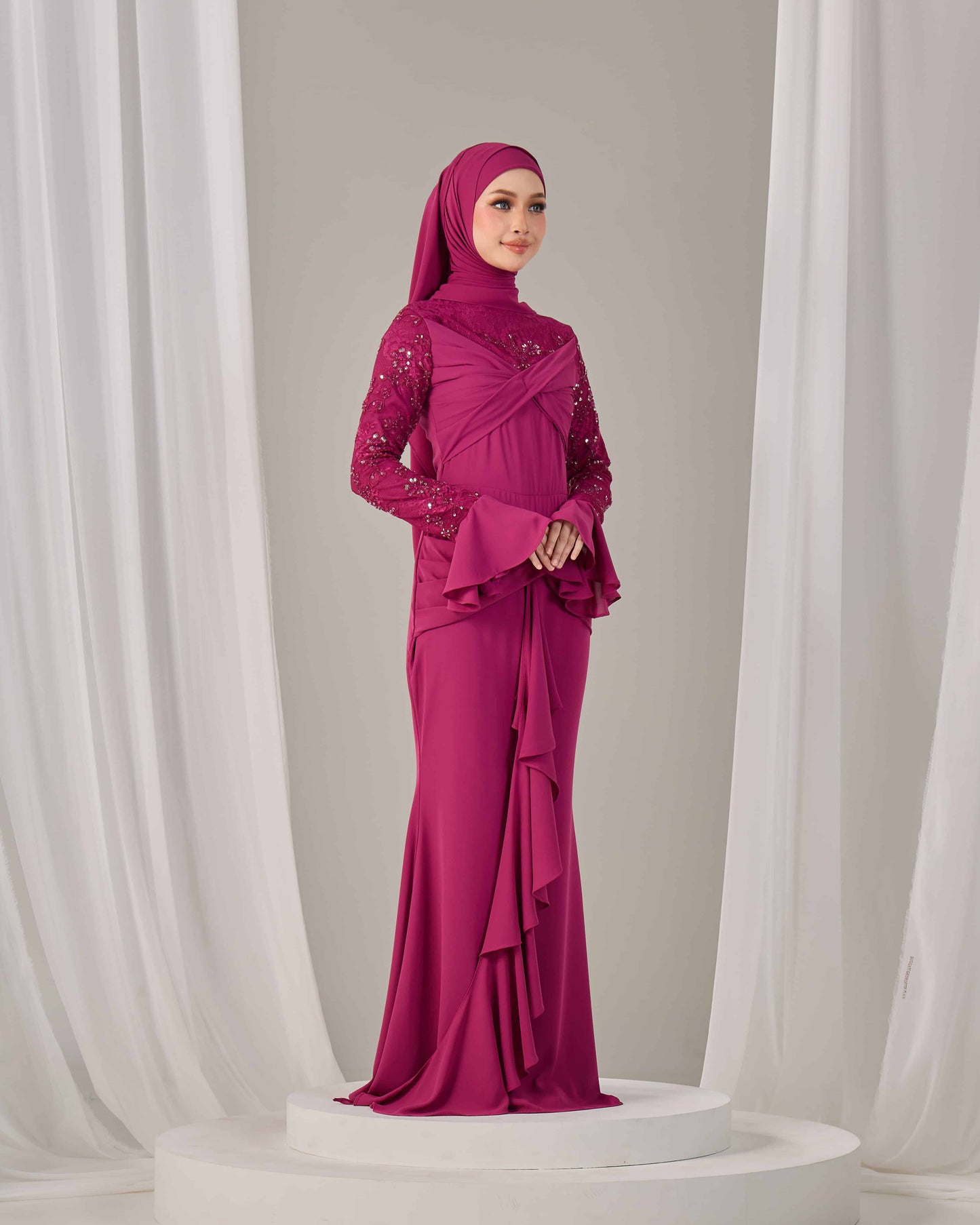 SEPHIA DRESS (DARK FUCHIA) PO