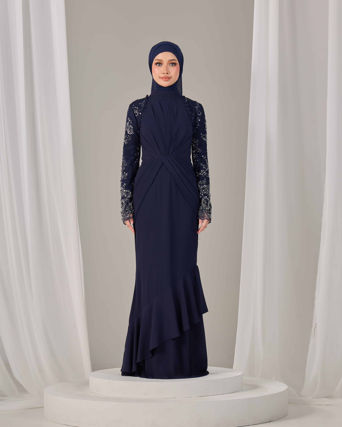 LUNARA DRESS (NAVY BLUE)