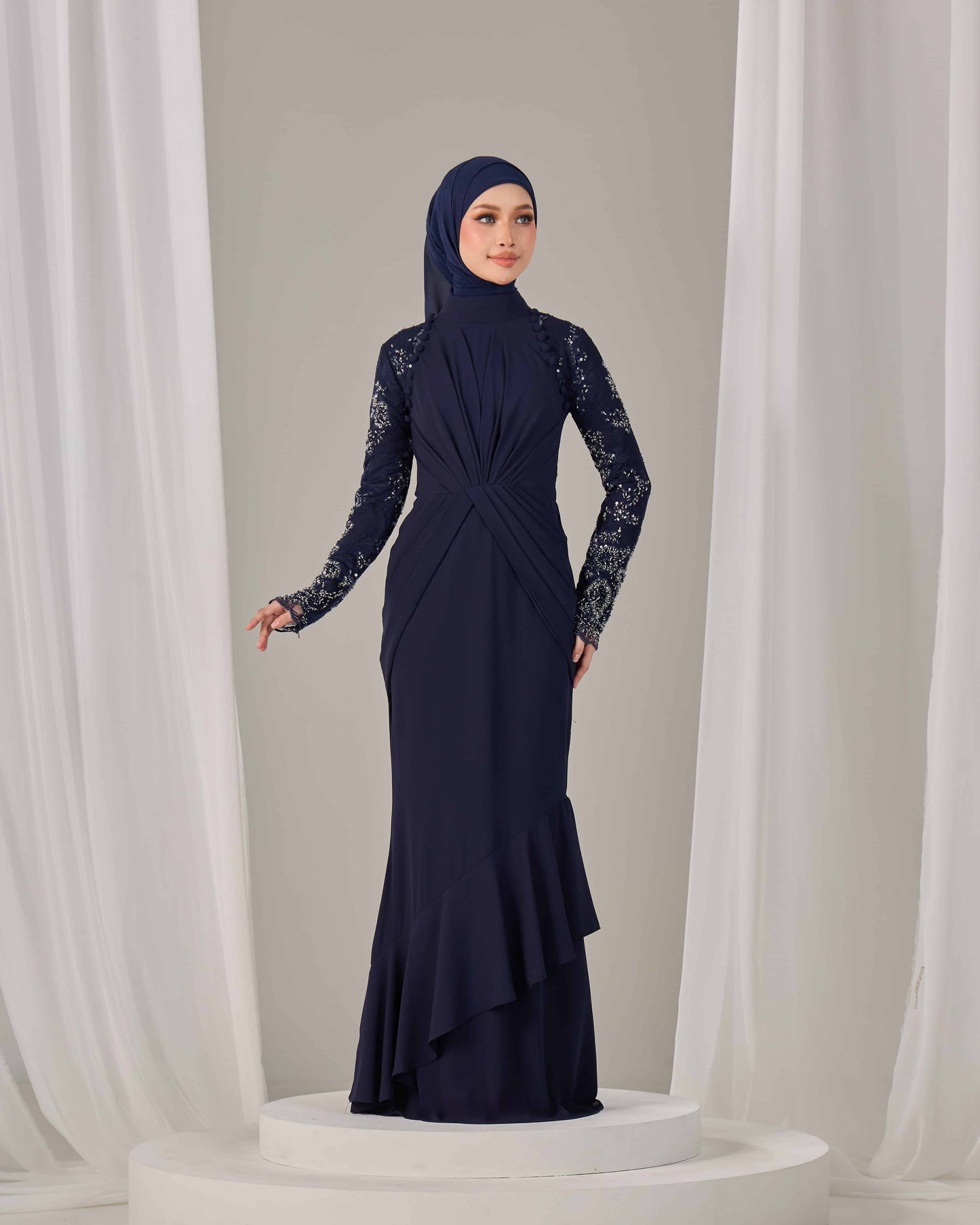 LUNARA DRESS (NAVY BLUE)