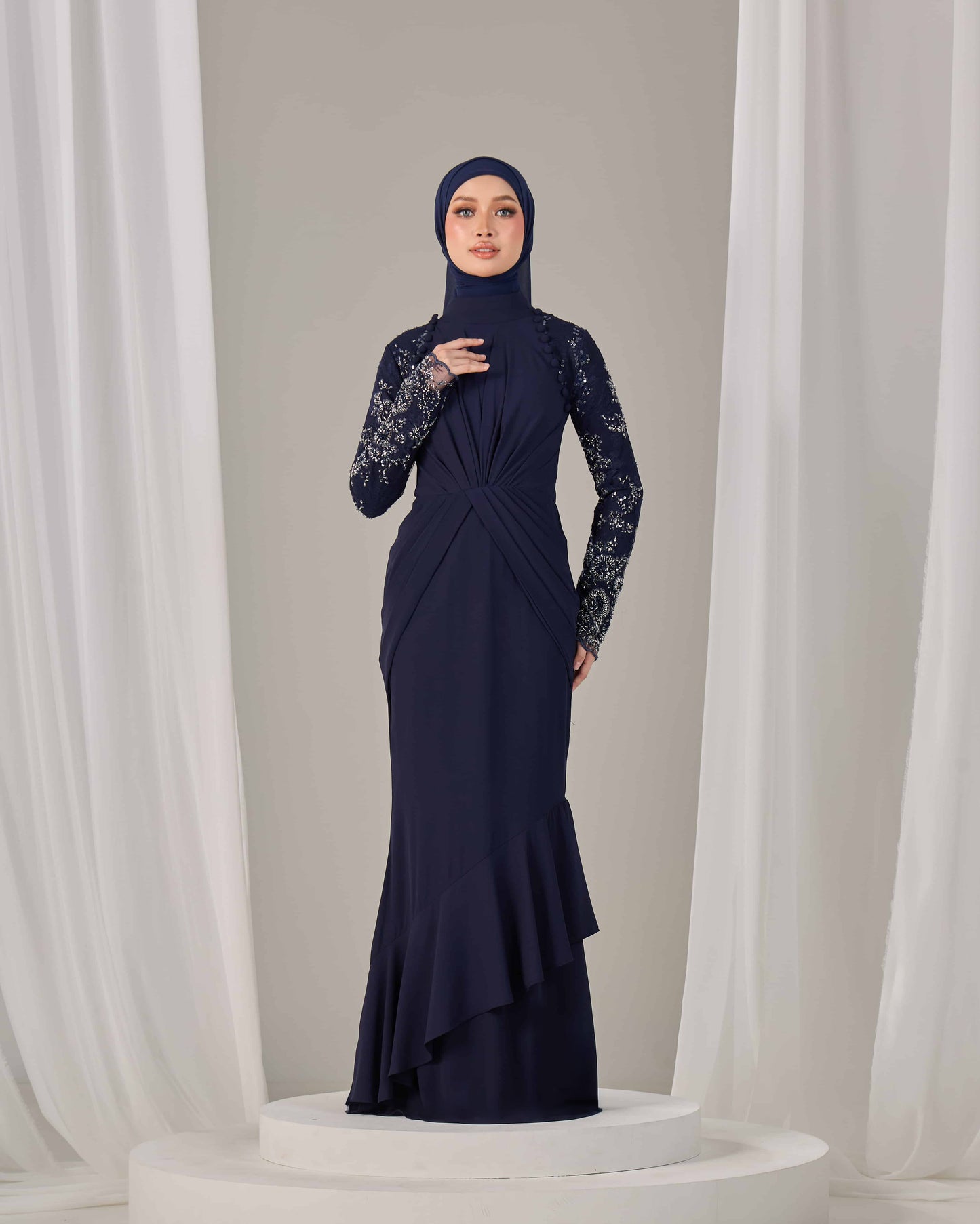 LUNARA DRESS (NAVY BLUE)