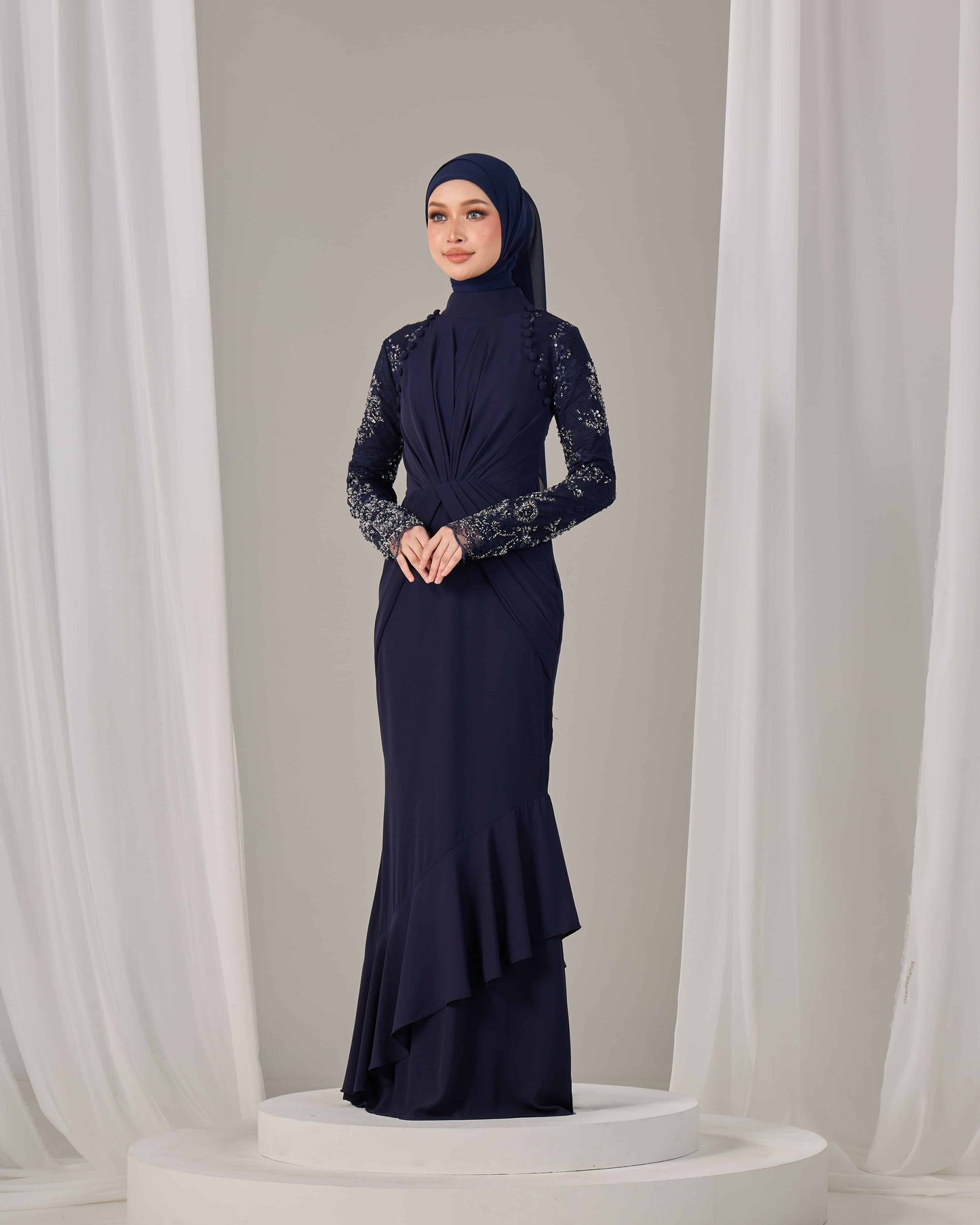 LUNARA DRESS (NAVY BLUE)