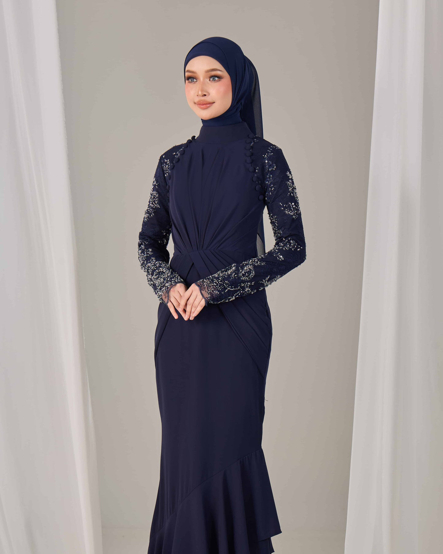 LUNARA DRESS (NAVY BLUE)
