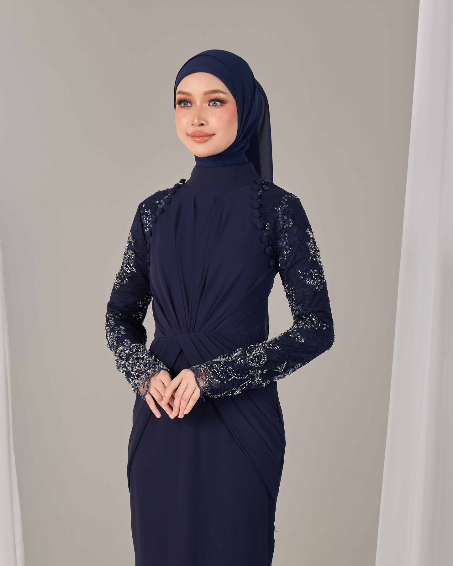 LUNARA DRESS (NAVY BLUE)
