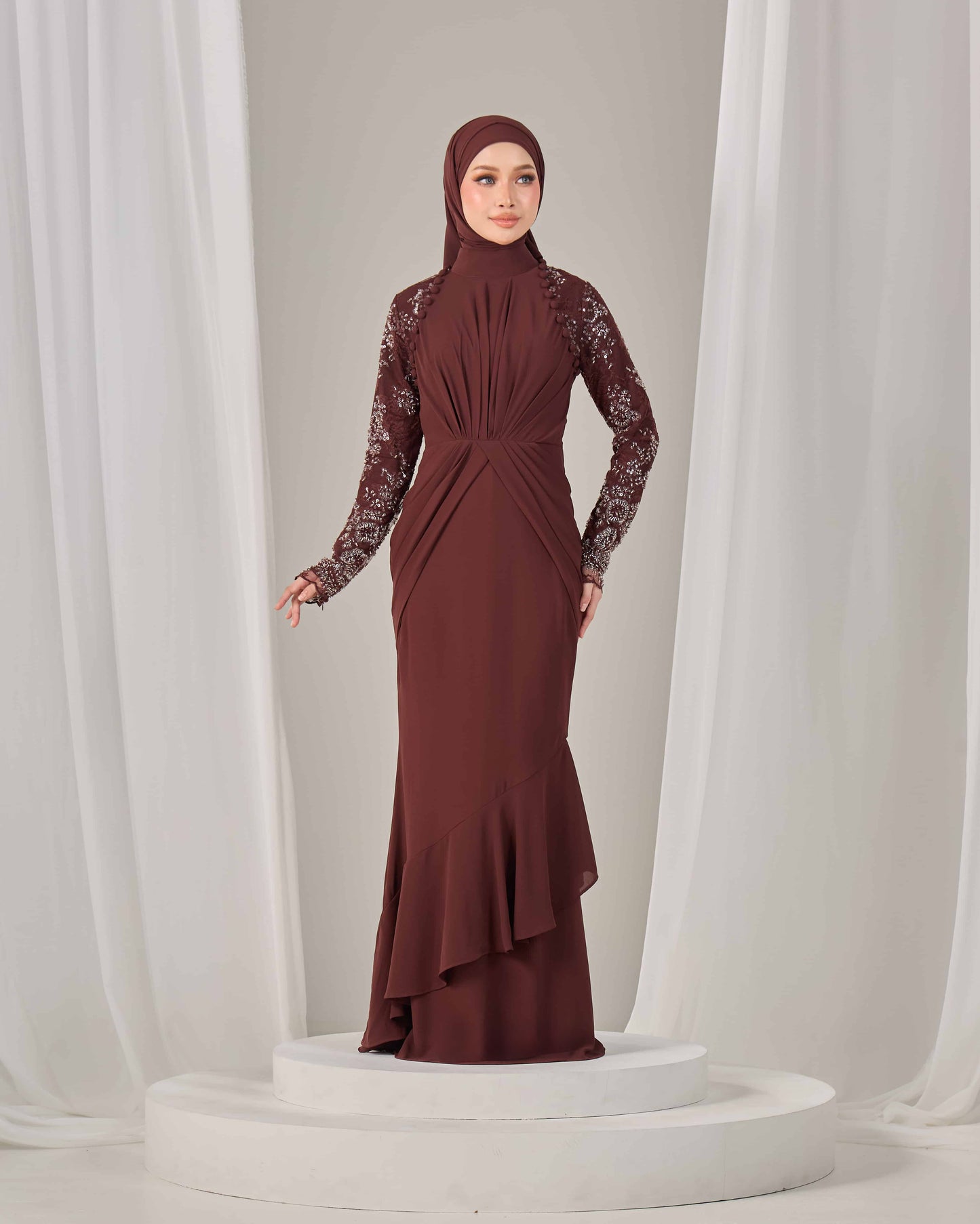 LUNARA DRESS (RICH BROWN)
