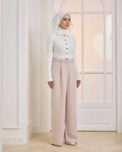 MINOR DEFECT WIDE LEG PANTS (CHAMPAGNE)