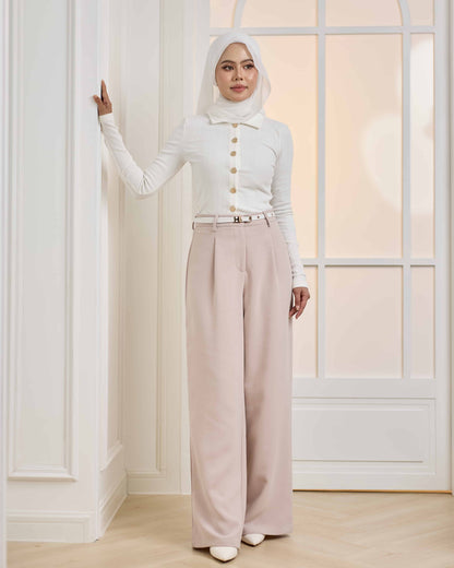 MINOR DEFECT WIDE LEG PANTS (CHAMPAGNE)