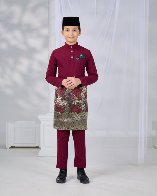 MINOR DEFECT SOULTAN BAJU MELAYU FOR KIDS (BURGUNDY)